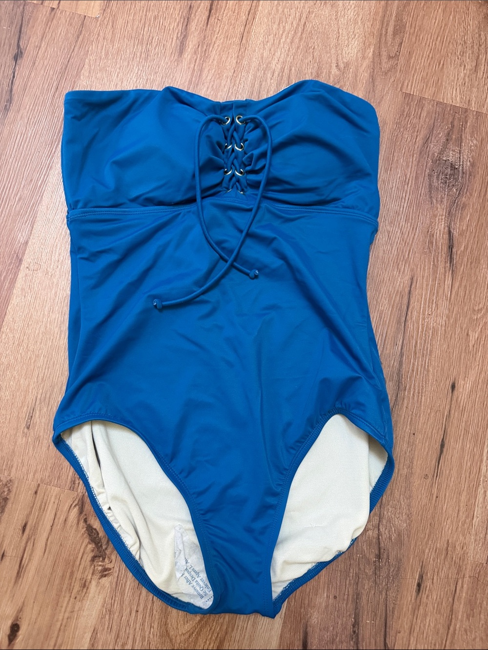 Trimshaper Blue Strap or Strapless One-Piece Swimsuit, size 10, NWT